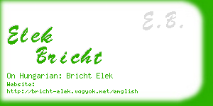 elek bricht business card